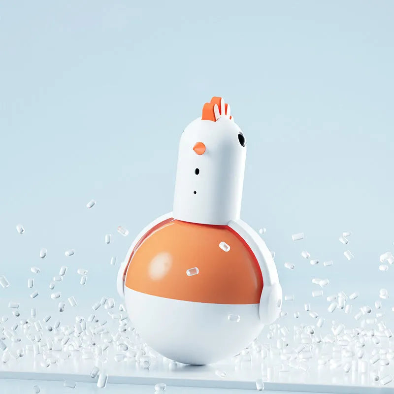 Green and orange electric cat toy chicken glass with laser light and sound functions for interactive pet play