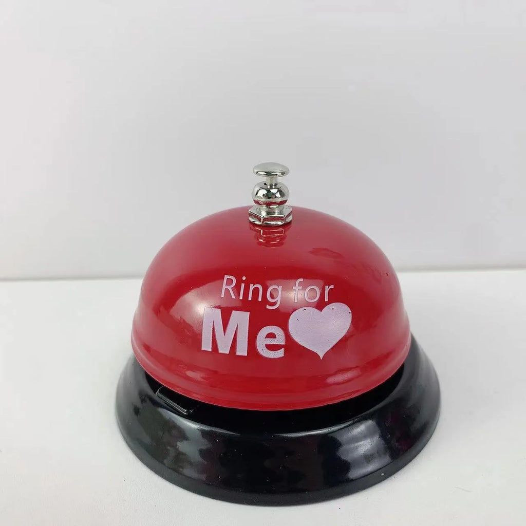 Iron hand bell for classrooms or restaurants in one of eleven colour options like blue, pink, or green tea.