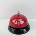 Iron hand bell for classrooms or restaurants in one of eleven colour options like blue, pink, or green tea.