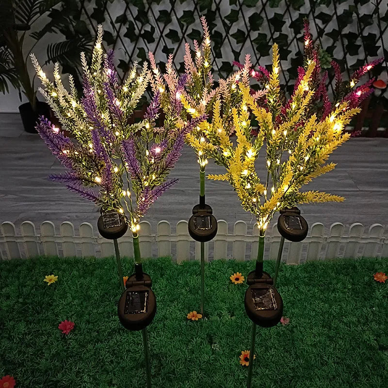74cm solar lavender garden light with LED illumination and IP55 waterproof rating for outdoor courtyard decoration