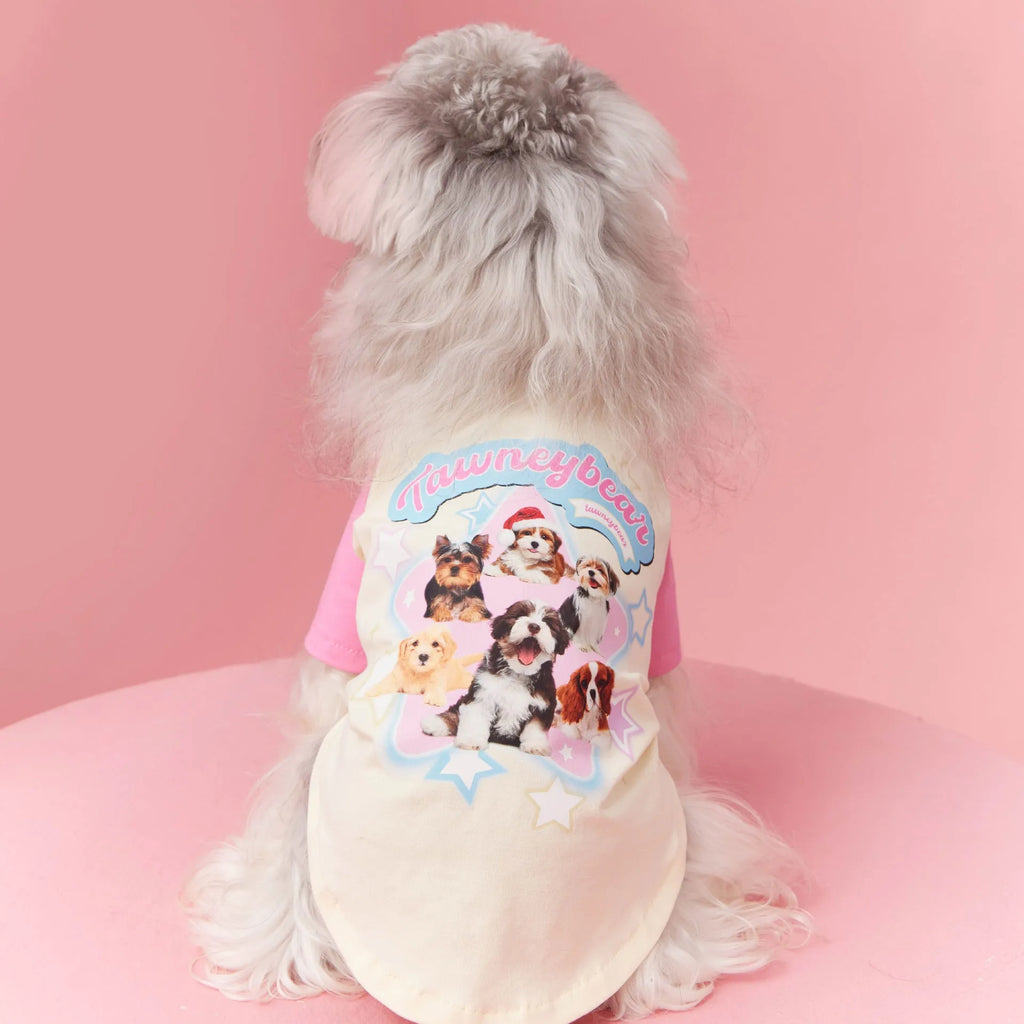 Cotton summer dog clothing with contrasting embroidery in sizes XS to XXL