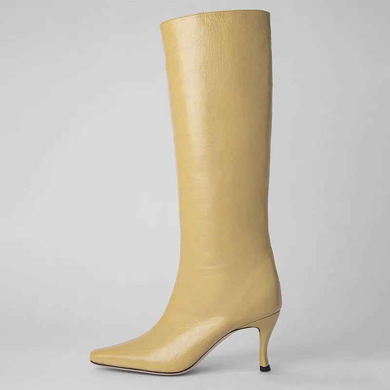 Women's square toe cowboy boot in microfiber, shown in multiple colour options.