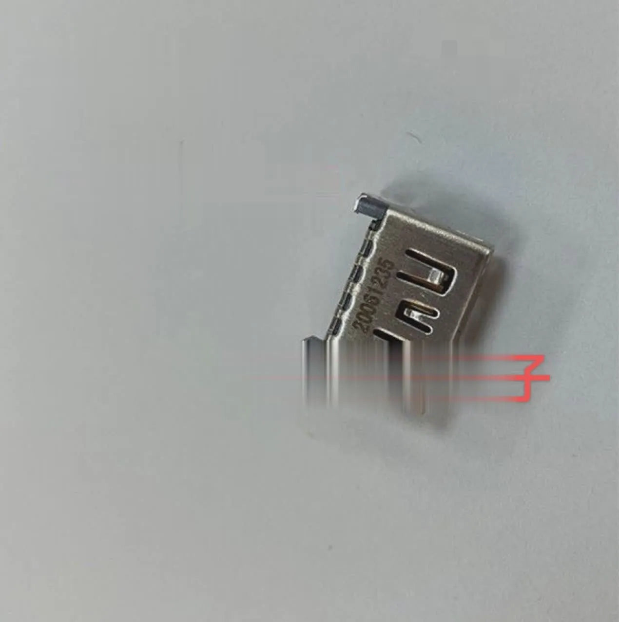 Silver HDMI interface host socket component for game console repair with connector pins