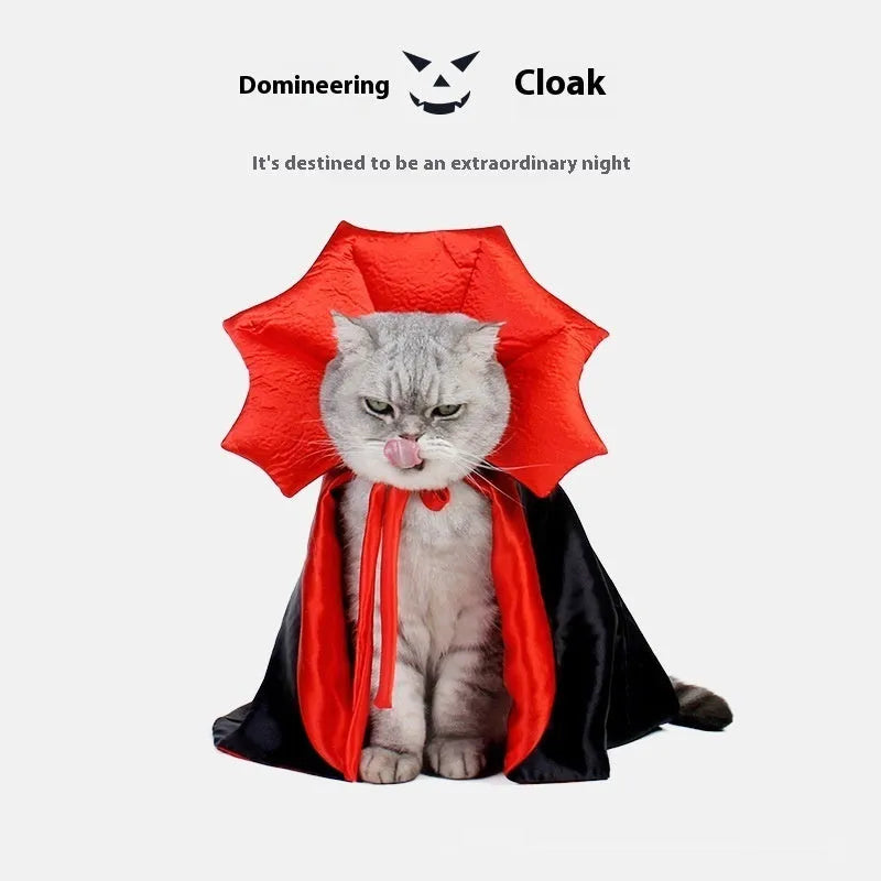 Black and red Halloween pet clothes for cats and dogs made from polyester fabric