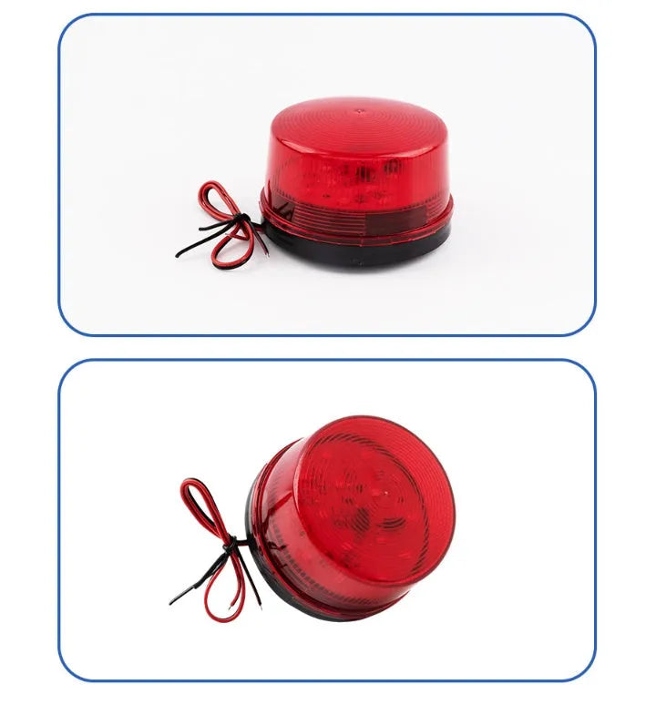 Ji'an Electronics HC-79 red 24V warning alarm light with strobe and sound, 73mm diameter