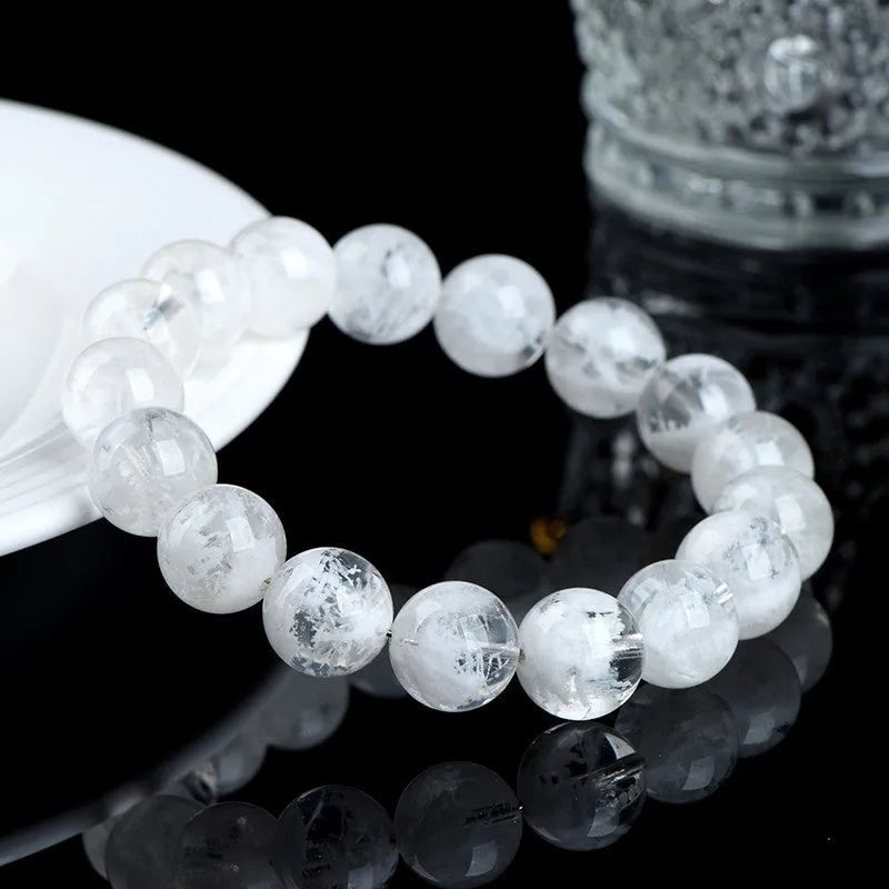 Women's crystal bracelet with blizzard snowflake pattern, Ruyi and Xiangyun motifs on geometric round beads