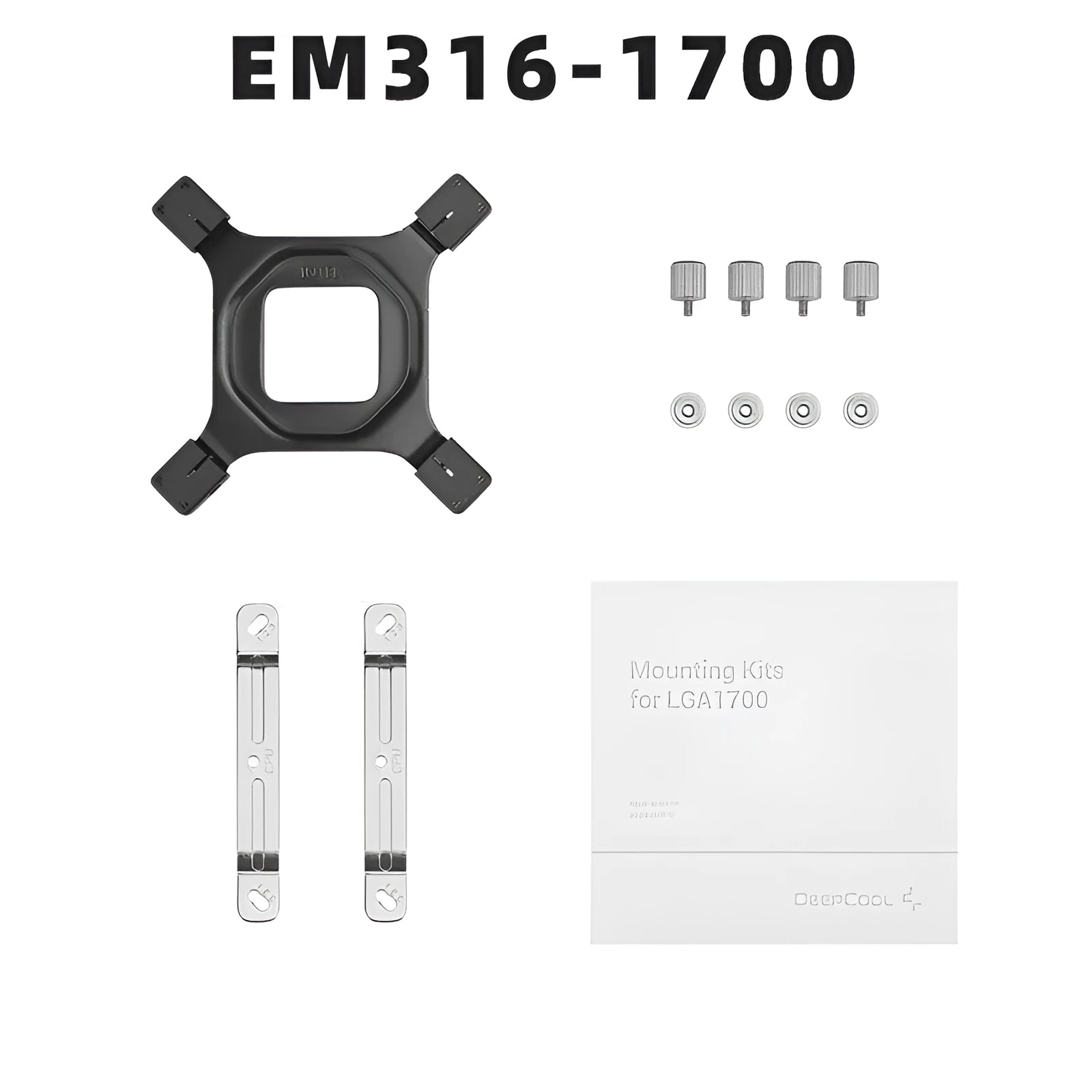 LGA 1700 CPU water cooling radiator mounting fastener kit with cleaning alcohol swab bag