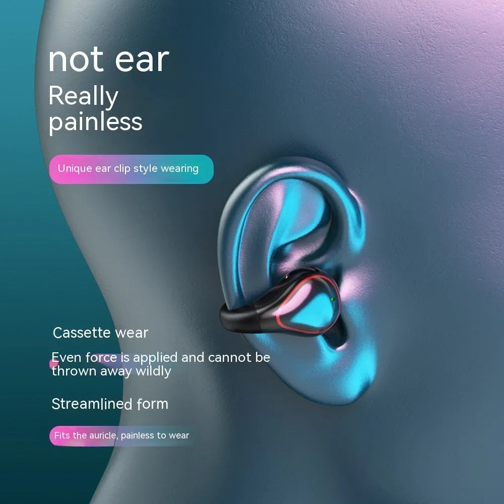 Mini Bluetooth invisible in-ear sports headset with ear hook, shown in Star Black, Local Gold, or Iron Gun Gray