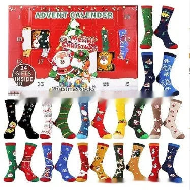Miniature resin Christmas stocking ornament from a blind box, showing one of seven possible colour-coded styles for festive decor.