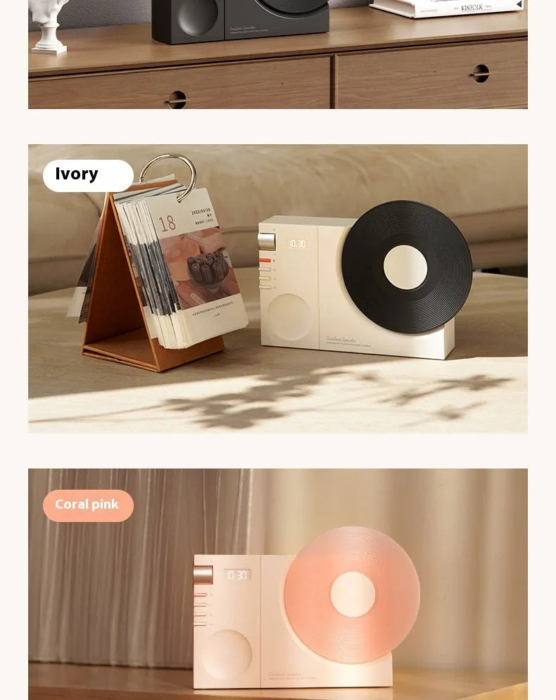 Compact portable Bluetooth speaker in Obsidian Black colour showing card insertion slot and USB charging port.