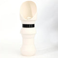 Green silicone folding pet water cup shown open and collapsed, with 350ml and 550ml size options.