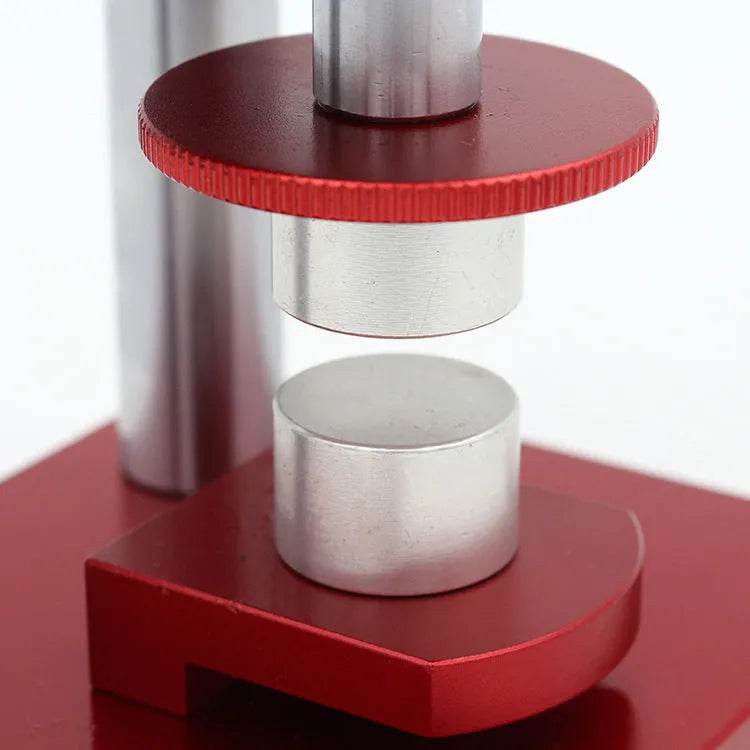 Spiral watch repair tool presser with a set of 20 plastic moulds for back covers and caps.