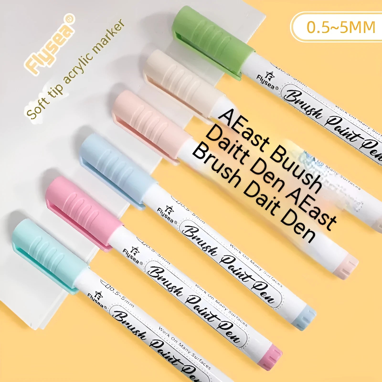 Set of soft-head gouache marker pens for hand painting and graffiti art in multiple colour configurations
