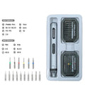 Compact electric screwdriver with aluminium alloy handle showing 134.5mm length