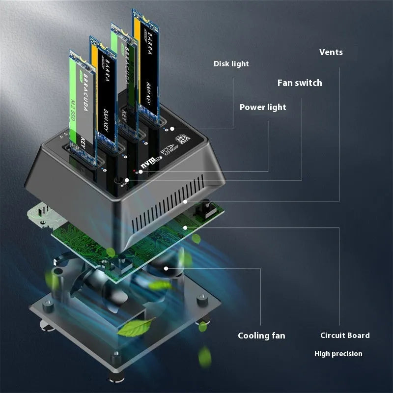 Aluminium M.2 SSD heatsink cooler for dual protocol drives, colour K30174P2.