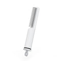 Pink and white stainless steel dog dematting comb with ergonomic handle for removing knots and mats