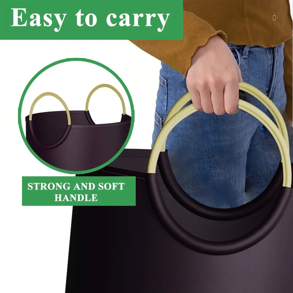 Round portable plastic trash can for outdoor and office use, 38cm wide, 72cm high.
