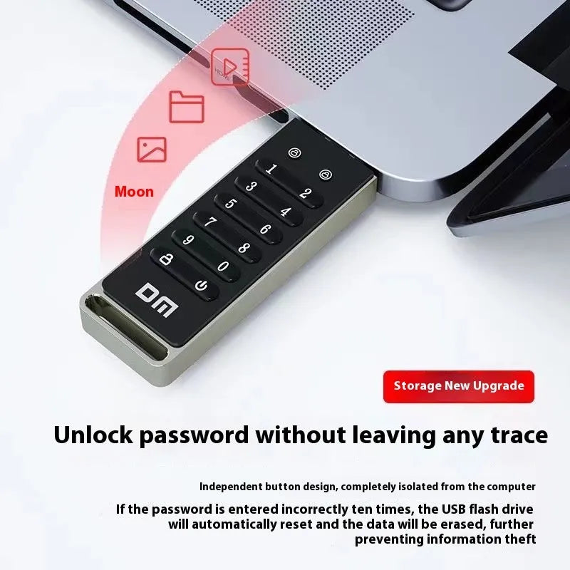 64GB fingerprint security USB 3.0 flash drive with metal casing for confidential file protection