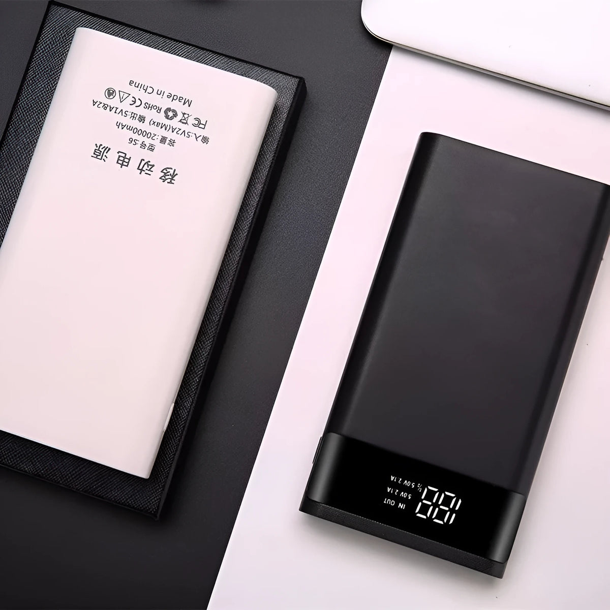 Digital display power bank DIY kit with plastic shell and circuit board for 18650 batteries