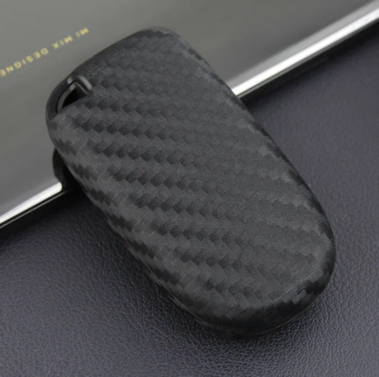 Carbon fibre silicone remote key protection case for Dodge Chrysler Fiat vehicles