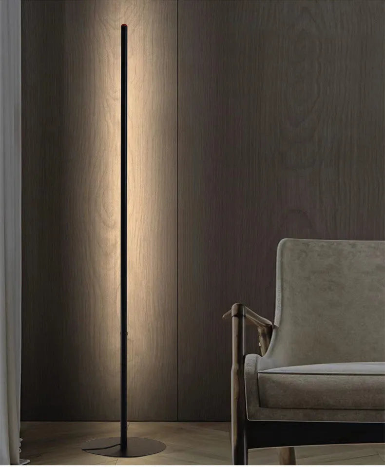 Vertical aluminum alloy floor lamp in modern simplicity style with USB power connection