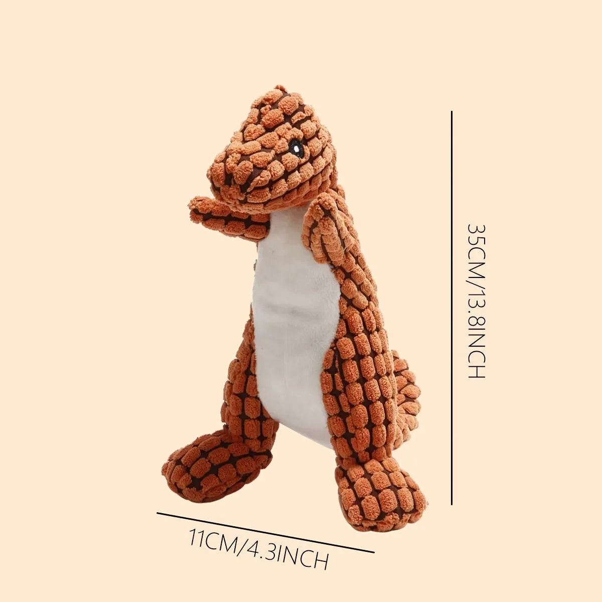Grey, green, or orange coloured chew-resistant dog toy that produces sound.