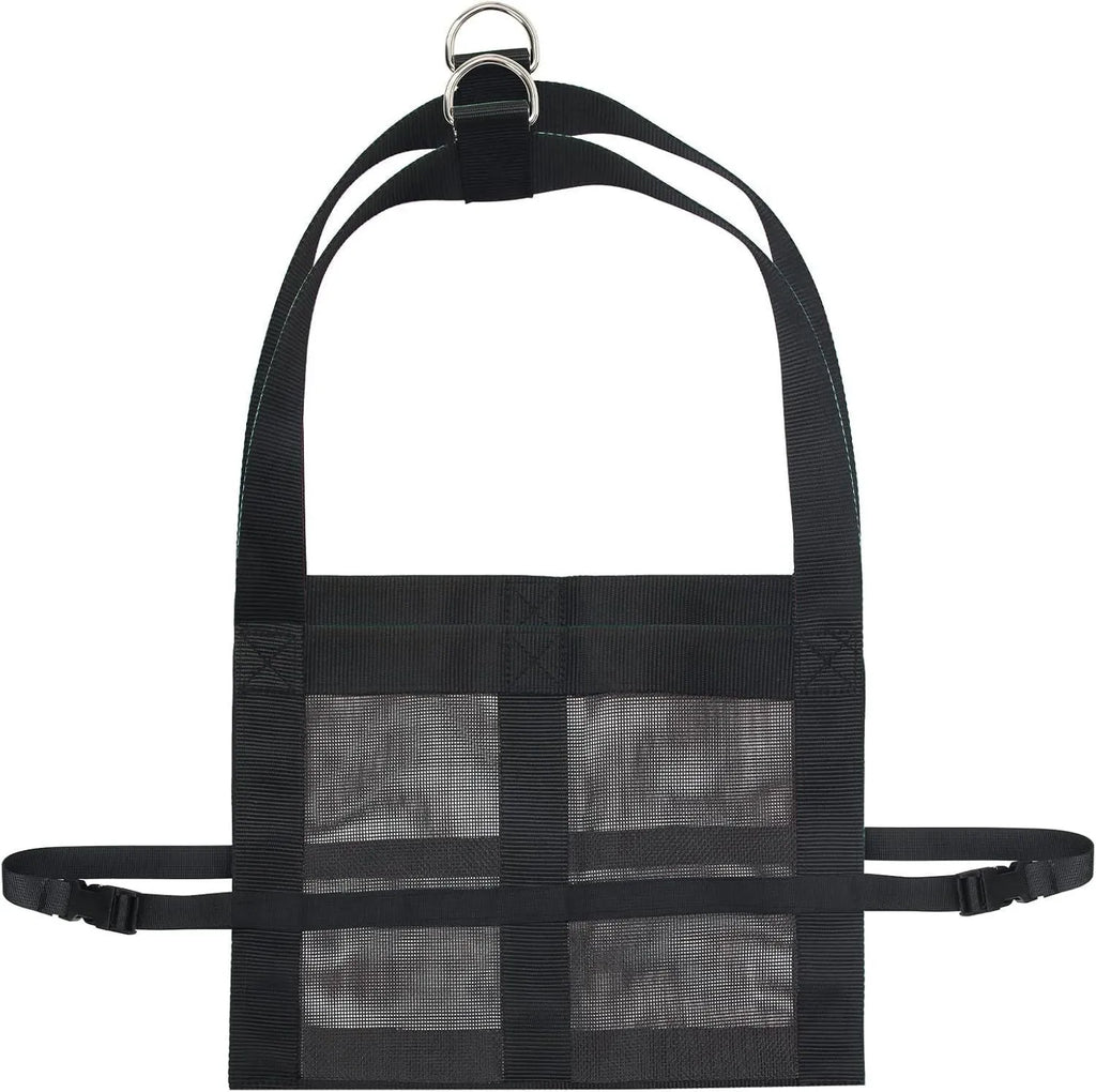 Black nylon calf sling for weighing large dogs and small livestock animals