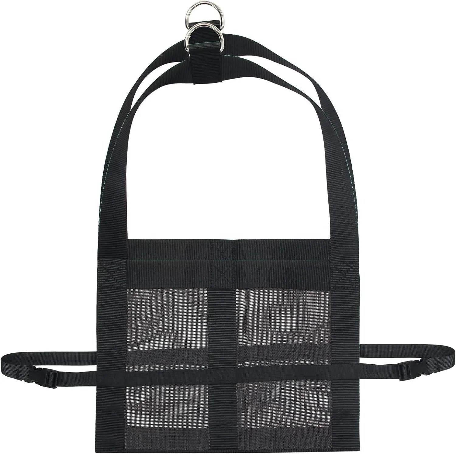 Black nylon calf sling for weighing large dogs and small livestock animals