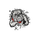 Grey dog pattern motorcycle sticker measuring 17x17cm, Animal Series bumper decal.