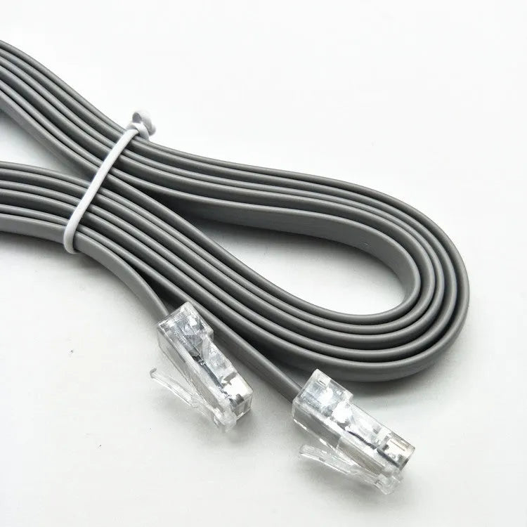 Silver grey CAT6 Ethernet network cable with RJ45 connectors, 2 metres long