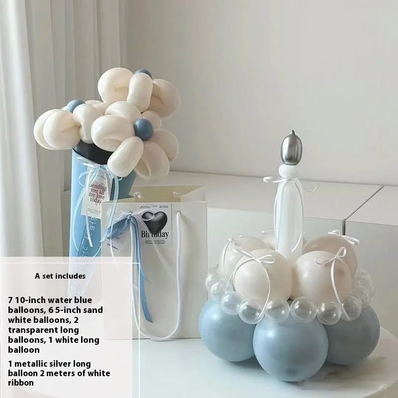 Balloon bouquet DIY kit for cake decoration with round balloons and ten style options