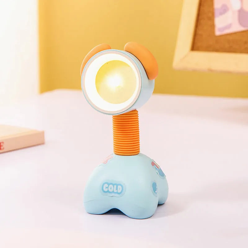 DIY magnetic cartoon night lamp with adjustable base and battery power