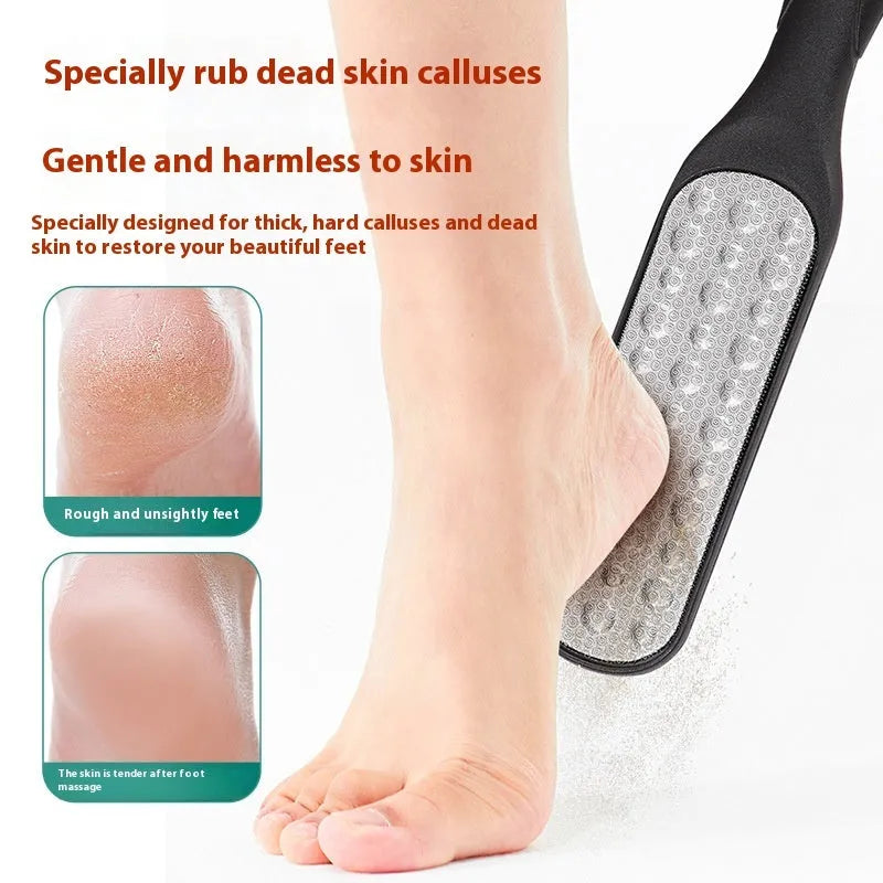 Double-sided stainless steel foot grinder for manual callus removal and foot repair