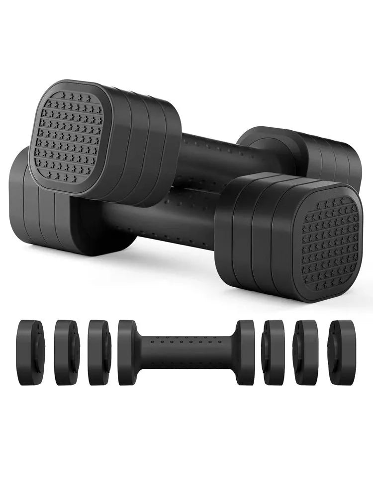 Women's adjustable 5lb dumbbells in four colours with detachable ABS plastic construction