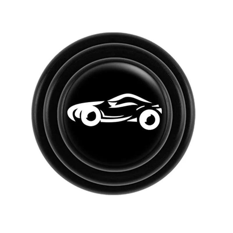 Black and luminous glow-in-the-dark silicone car door edge protector shock pads, 20mm thick.