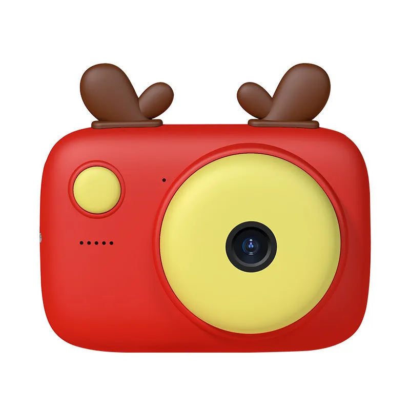 A2 Kids Macaron digital camera in green, showing front and rear lenses and 2.4-inch screen, with lanyard attached.