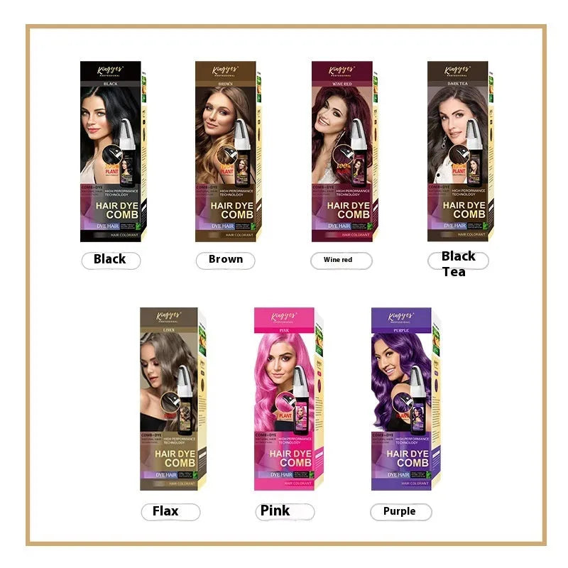 200ml bottle of permanent hair dye with an easy colouring comb in brown, dark brown or wine red