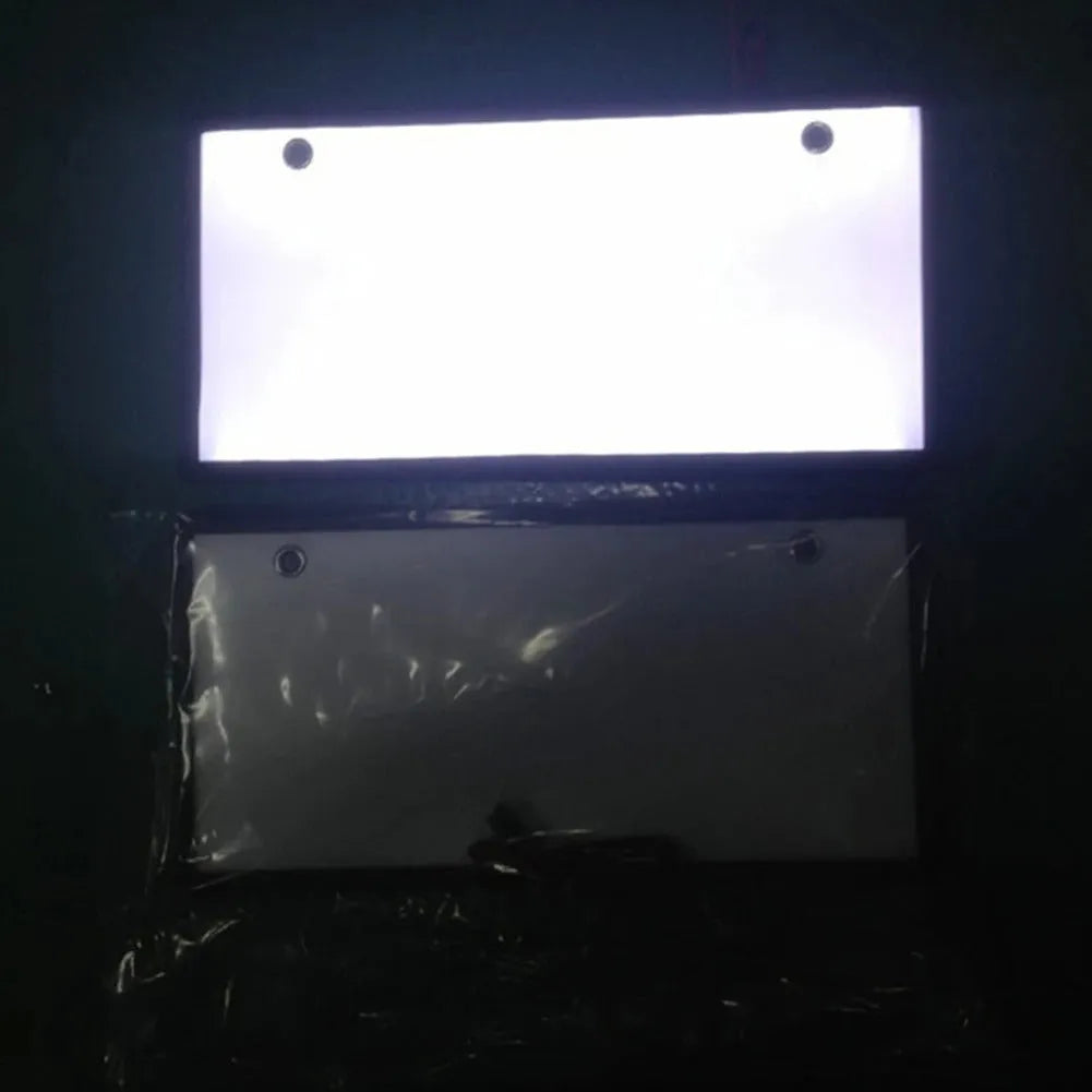 LED truck luminous license plate light set with two plastic housing units showing thin flat design