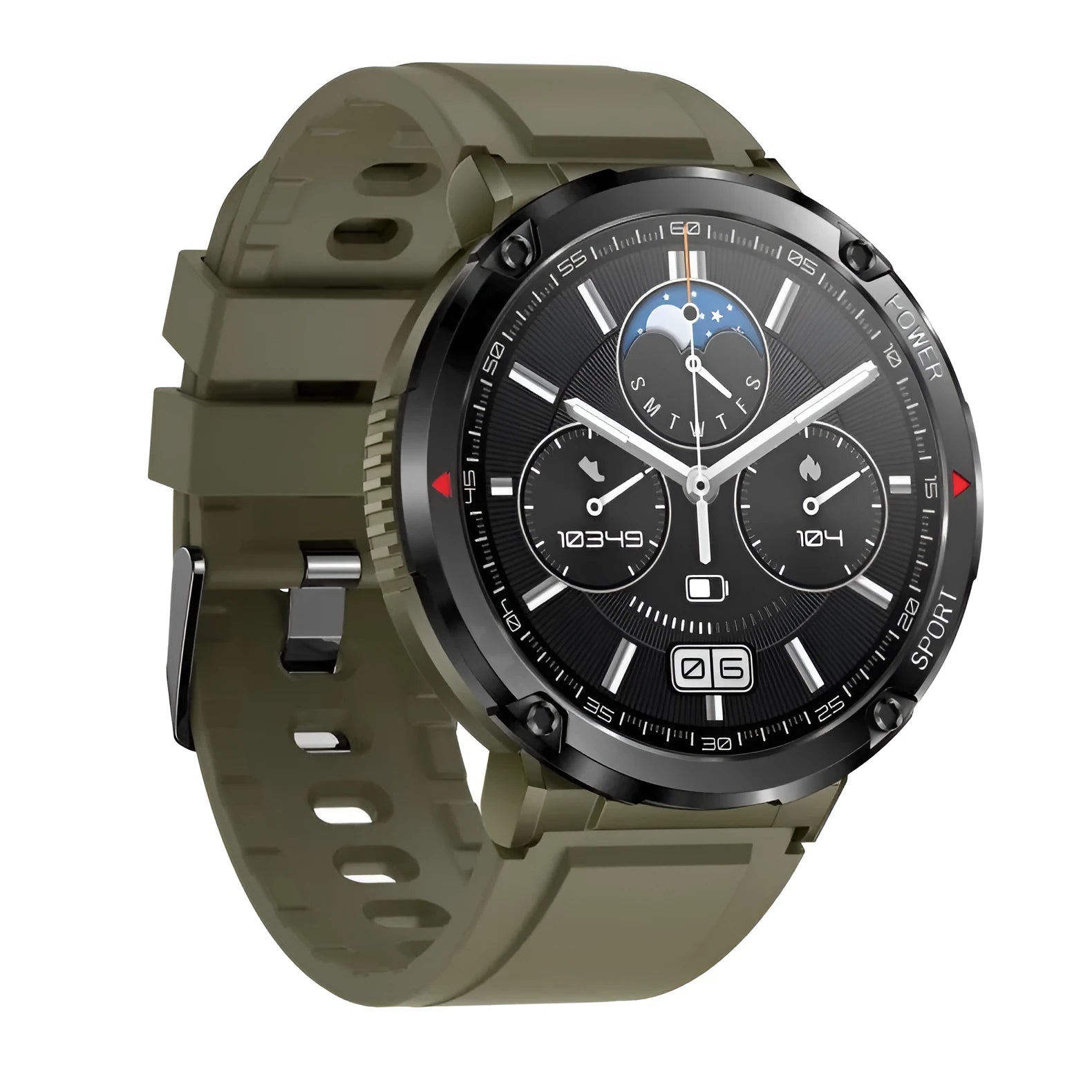 T30 Smart Watch in black with Bluetooth calling and health tracking on wrist.