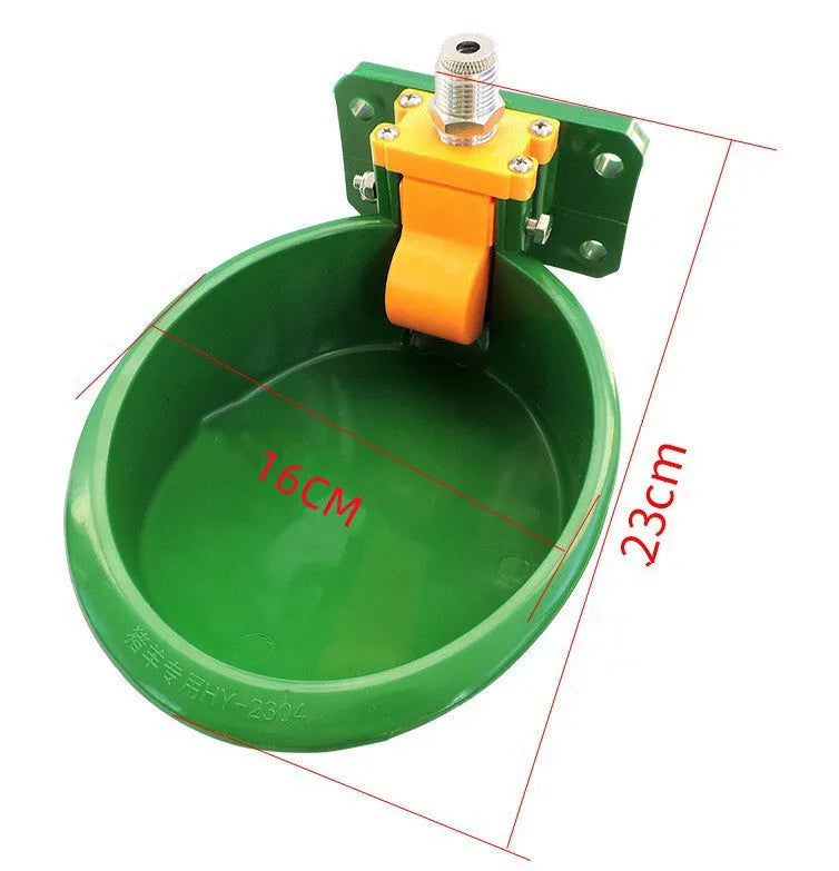 Green engineering plastic drinking bowl for sheep and pig farm use