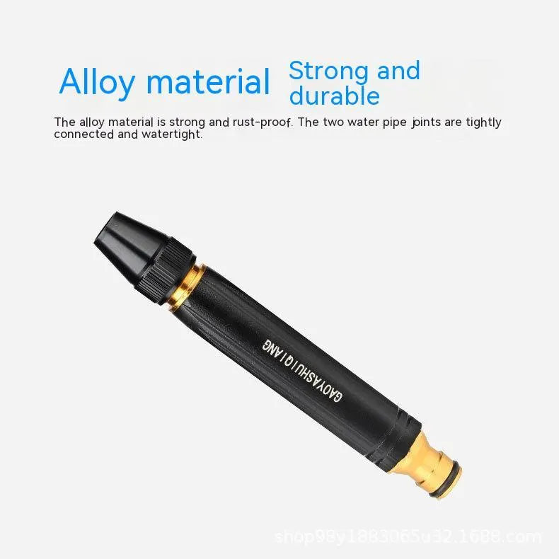 Black diamond alloy car washing gun with 17.7 cm length and choice of spray nozzles