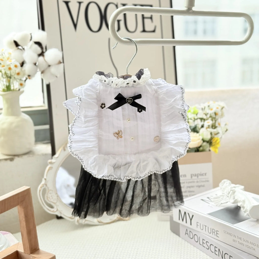 White polyester waltz gauze skirt for small dogs in princess style.