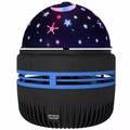 USB LED star projector lamp showing rotating light patterns for bedroom atmosphere