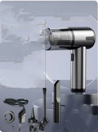 Handheld cordless car vacuum cleaner with wireless charging and cleaning accessories