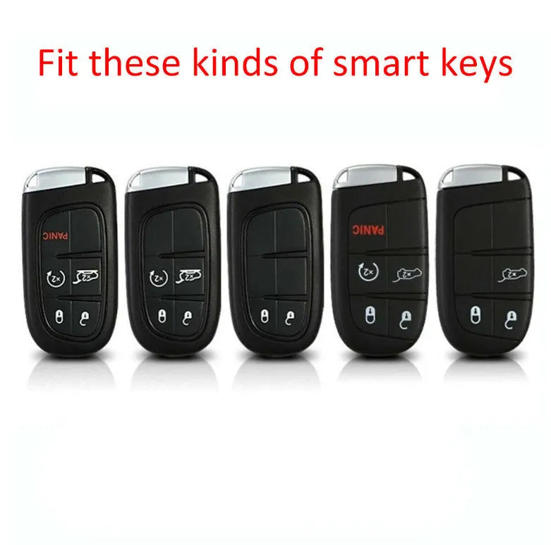Carbon fibre silicone remote key protection case for Dodge Chrysler Fiat vehicles