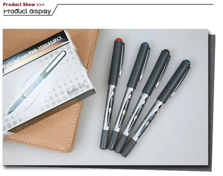 0.5mm water-based quick-drying signature pen with plastic barrel available in black blue red ink colours
