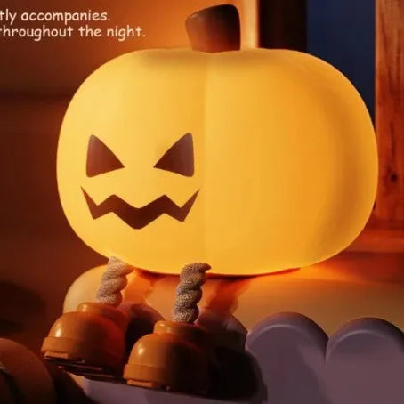 Geometric stereo Halloween pumpkin lamp with cartoon style and horror pumpkin night light effect