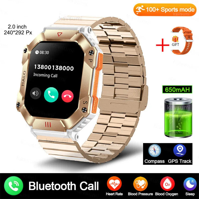 Android GPS fitness women's smart watch with black strap and waterproof display showing time and health metrics