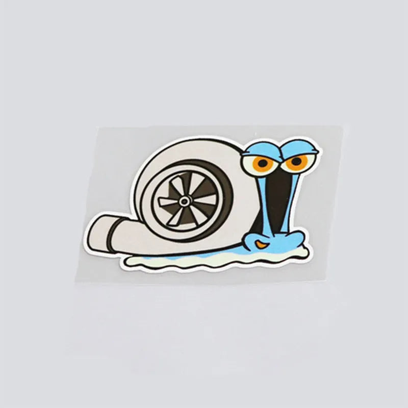 Reflective car sticker with snail cartoon pattern measuring 12cm by 8cm