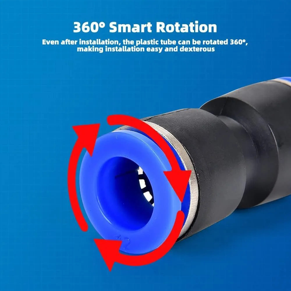 60-piece quick pneumatic push-in connector kit with R1/4 and R1/2 fittings